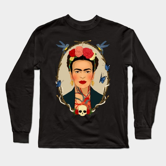 Frida Long Sleeve T-Shirt by eliasanmar